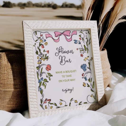 Poster Barre de fleurs à Fête des mariées de boue florale