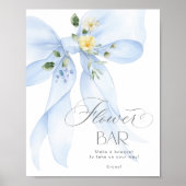 Poster Barre de fleurs à ruban bleu Fleurs en fleurs (Devant)
