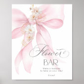 Poster Barre de fleurs à ruban rose Fleurs en bar (Devant)