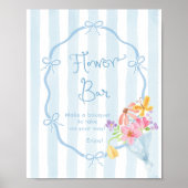 Poster Barre de fleurs Coquette Whimsical Bow Blue (Devant)