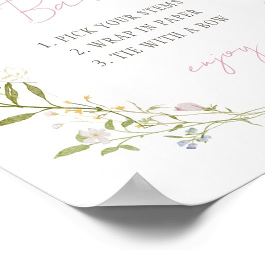 Poster Barre de fleurs de bois de printemps (Coin)