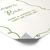 Poster Barre de fleurs de cadre vert dessinée à la main (Coin)