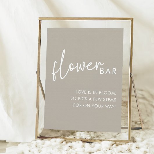 Poster Barre de fleurs de Fête des mariées de script mini