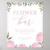 Poster Barre de fleurs de Fête des mariées rose Hydrangea (Devant)