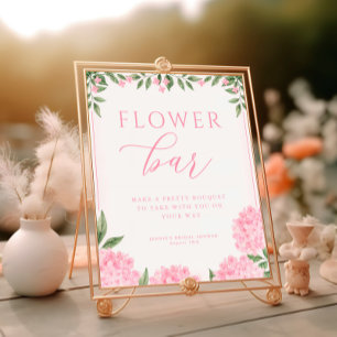 Poster Barre de fleurs de Fête des mariées rose Hydrangea