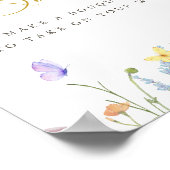 Poster Barre de fleurs de papillons enchantés (Coin)