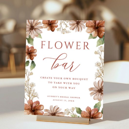 Poster Barre de fleurs de terre cuite