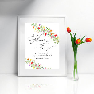 Poster Barre de fleurs Fleur sauvage Fête des mariées