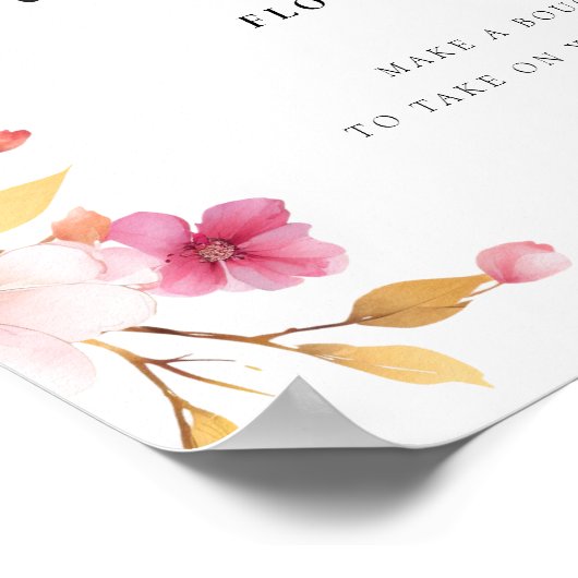 Poster Barre de fleurs Signer l'amour dans la Fête des ma (Coin)