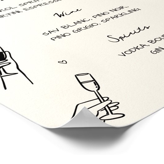 Poster Barre de la clé Mariage irky tirée à la main (Coin)