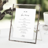 Poster Barre de Mariage de script Monogram Menu Signer