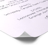 Poster Barre de mariage de script simple violet. Boissons (Coin)