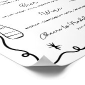 Poster Barre de Mariage irrégulière, noir et blanc (Coin)