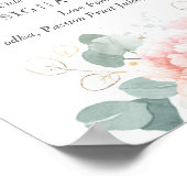 Poster Barre de menu Fleurs roses et verdure or Signe (Coin)