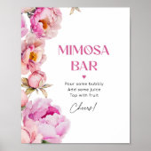 Poster Barre de mimosa de nuptiale rose vif (Devant)