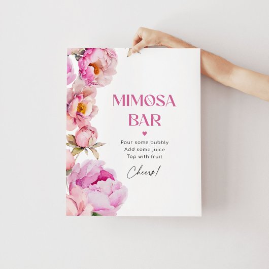 Poster Barre de mimosa de nuptiale rose vif
