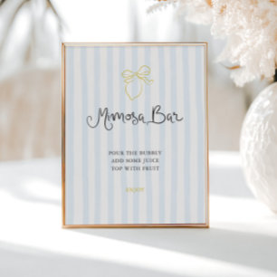 Poster Barre de Mimosa striée au citron tiré à la main