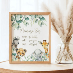 Poster Barre de Mom-osa Safari pour Bébé Little Wild One