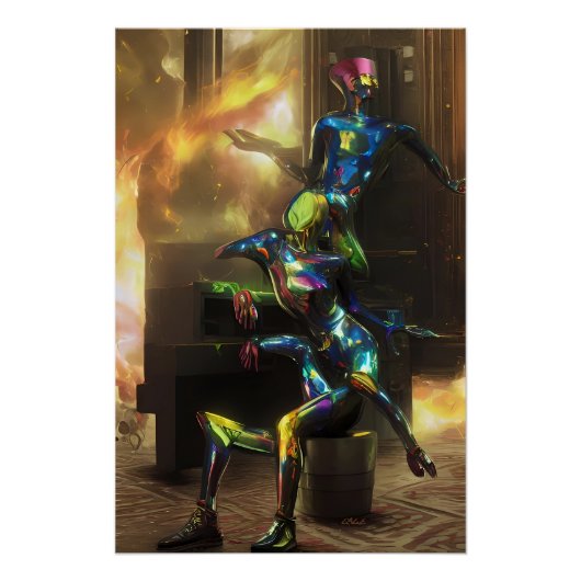 Poster Barre de piano surréaliste (Devant)