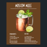 Poster Barre de recettes classique de moscovite Mule<br><div class="desc">Découvrez les saveurs farfelues d'une Mule moscovite classique avec cette recette facile à suivre. Fabriqué avec de la vodka, du jus de citron vert frais et de la bière de gingembre épicée, ce cocktail emblématique est à la fois rafraîchissant et satisfaisant. Servi dans une tasse en cuivre et garnie de...</div>