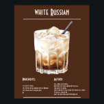 Poster Barre de recettes russe blanche crémeuse<br><div class="desc">Offrez-vous la douceur veloutée d'un Russe blanc classique avec cette recette simple mais luxueuse. Fabriqué avec de la vodka, de la liqueur de café et une riche crème épaisse, ce cocktail emblématique est un régal décadent pour toutes les occasions. Servez sur la glace et savourez la bonté crémeuse de cette...</div>