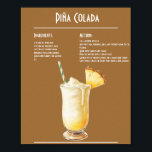 Poster Barre de recettes Tropical Piña Colada<br><div class="desc">Échappez-vous aux tropiques avec cette recette indulgente Piña Colada. Fabriqué avec du rhum blanc, du jus d'ananas et de la crème crémeuse de noix de coco, ce cocktail emblématique est comme un séjour en verre. Garni d'un coin ananas et d'une cerise de maraschino, il est idéal pour boire un verre...</div>