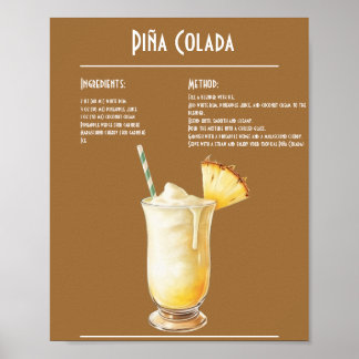Poster Barre de recettes Tropical Piña Colada