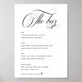 Poster Barre de script de calligraphie Menu Chefs Mariage (Devant)