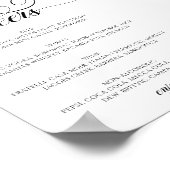 Poster Barre de script de calligraphie Menu Chefs Mariage (Coin)