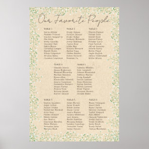 Poster Barre de sièges pour Mariage rustique floral