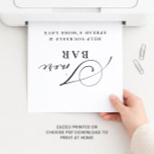 Poster Barre de S'mores Mariage Élégant Moderne