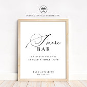 Poster Barre de S'mores Mariage Élégant Moderne