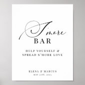 Poster Barre de S'mores Mariage Élégant Moderne (Devant)