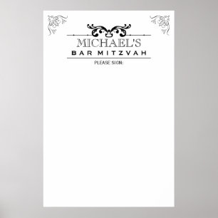 Poster Barre de typographie vintage - Connexion Bat mitzv