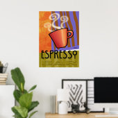 Poster Barre Espresso | orange vert olive lilas (Bureau à domicile)