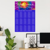 Poster Barre et Bat mitzvah Argent Floral Seat Chart (Bureau à domicile)