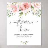 Poster Barre florale rose pâle (Devant)