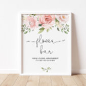 Poster Barre florale rose pâle