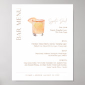 Poster Barre Mariage CLAY Menu, signature Signal boisson (Devant)