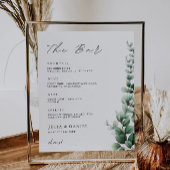 Poster Barre Mariage verte Menu Signer Modèle