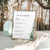 Poster Barre Mariage verte Menu Signer Modèle