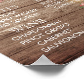 Poster Barre Menu - Baril en bois Patiné - Corail (Coin)