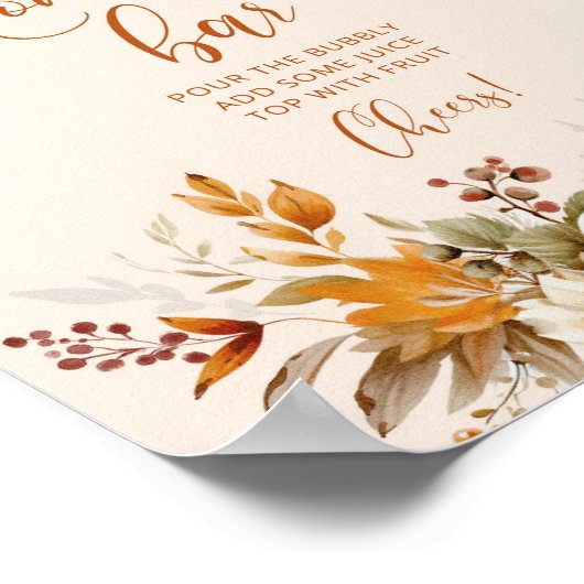 Poster Barre mère-osa de chute rustique (Coin)