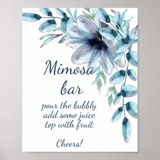 Poster Barre Mimosa bleu foncé (Devant)