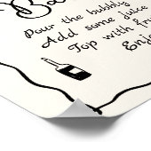 Poster Barre Mimosa Fête des mariées à main noire (Coin)