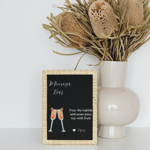 Poster Barre minimaliste de douche nuptiale noire et blan