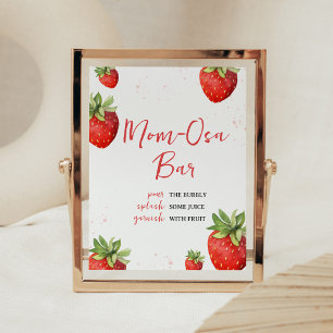 Poster Barre minimaliste de la fraise rouge maman Osa