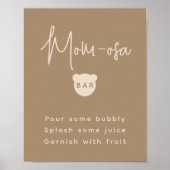 Poster Barre minimaliste simple Baby shower d'ours maman- (Devant)
