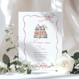 Poster Barre Momosa à ruban rose vintage de conte de fées