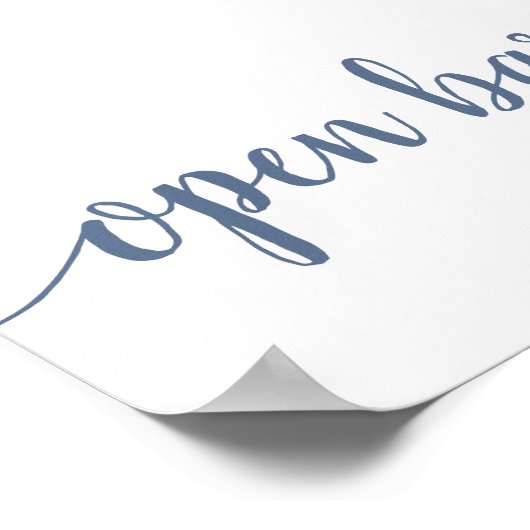 Poster Barre ouverte simple | Dusty Blue Any Event Sign (Coin)